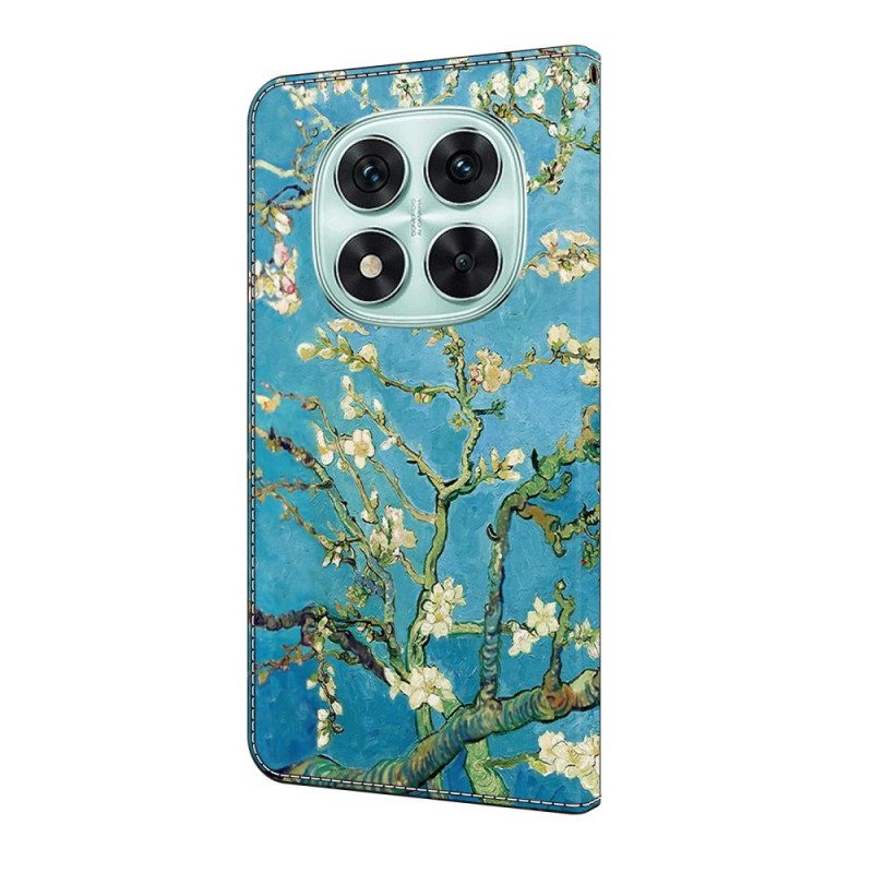 Lederhüllen Für Xiaomi Redmi Note 14 Pro 4g Weiße Zweige