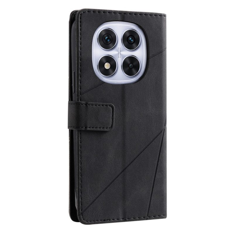 Lederhüllen Für Xiaomi Redmi Note 14 Pro 4g Zweifarbig Mit Streifen