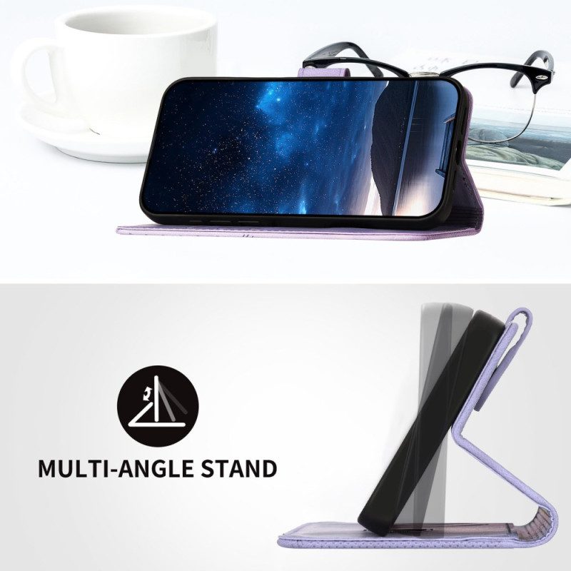 Lederhüllen Xiaomi Redmi Note 14 Pro 4g Geometrisches Muster Mit Riemen