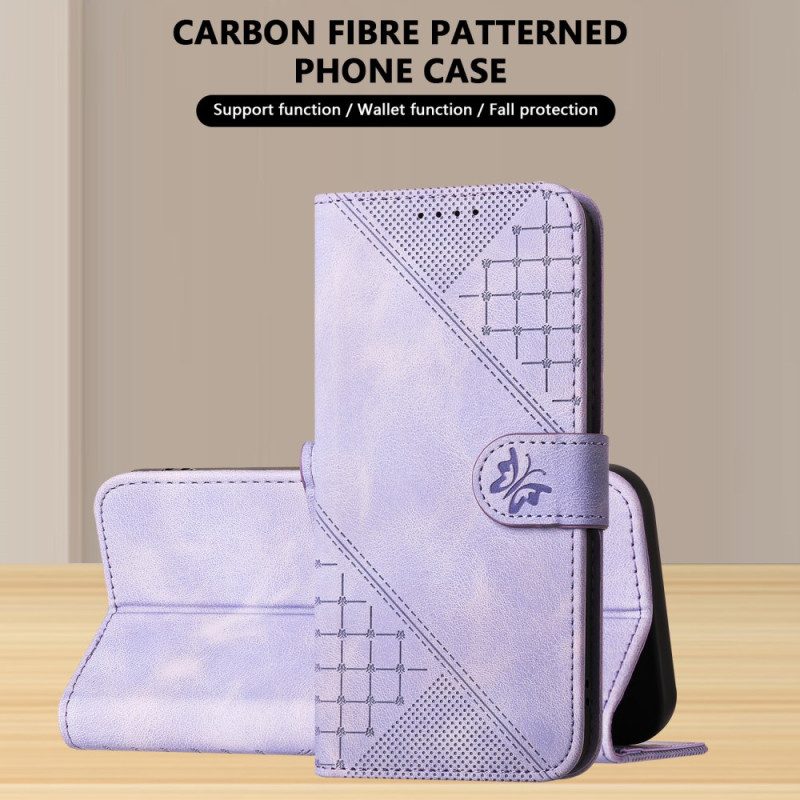 Lederhüllen Xiaomi Redmi Note 14 Pro 4g Geometrisches Muster Mit Riemen