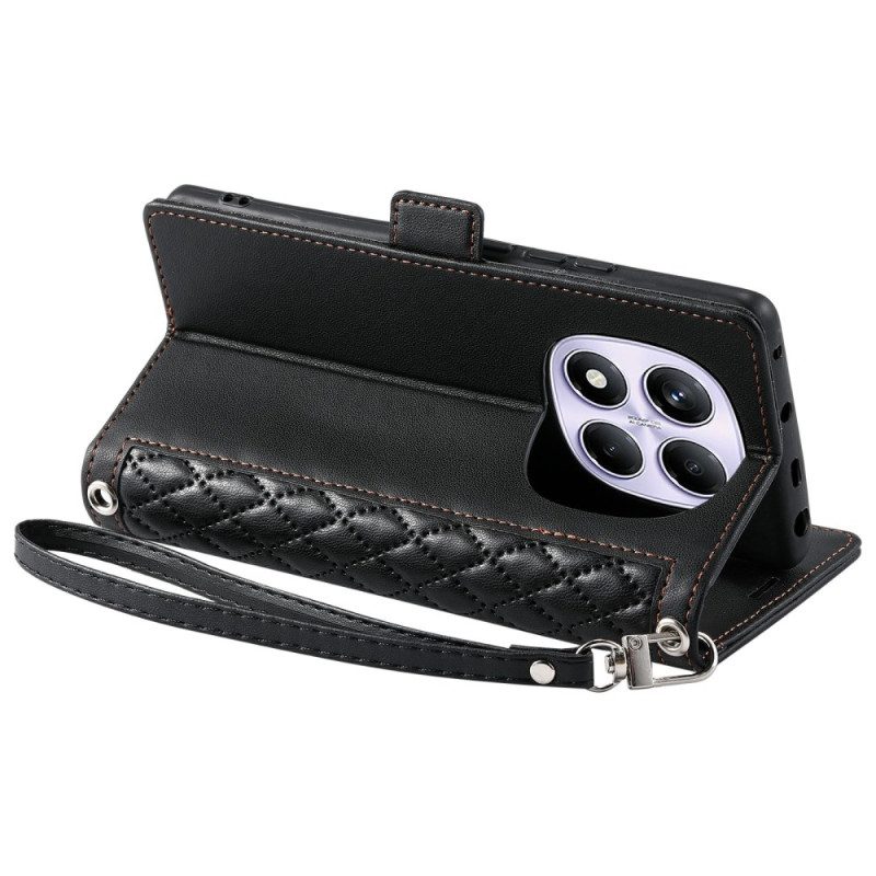 Lederhüllen Xiaomi Redmi Note 14 Pro 4g Gesteppt Mit Riemen