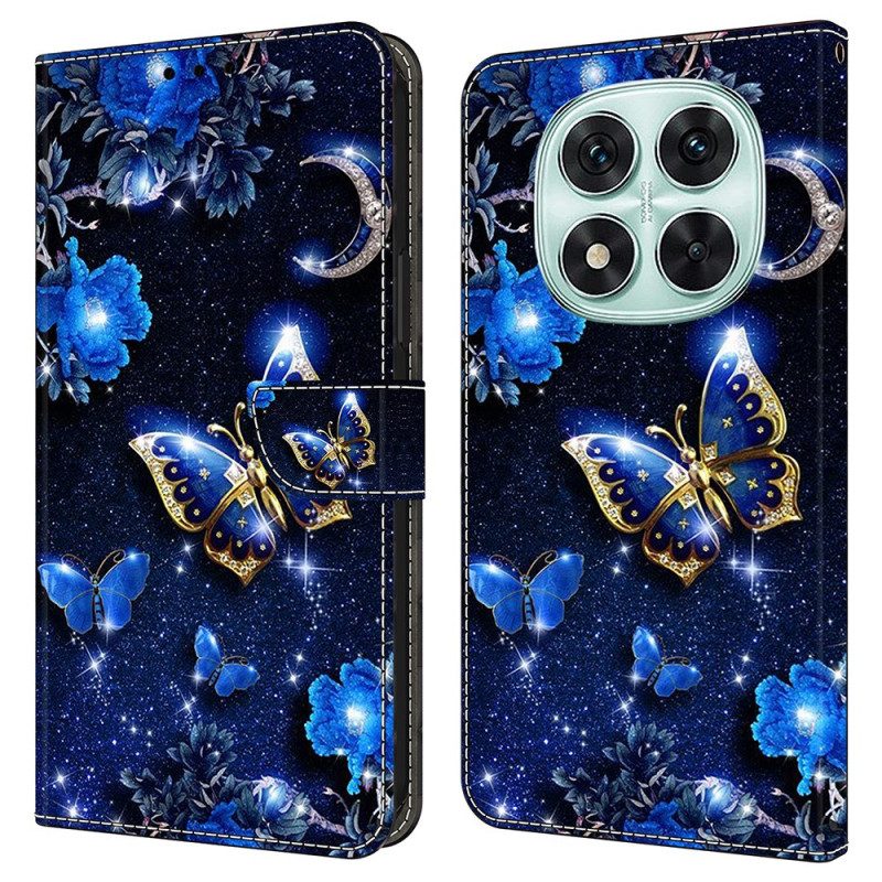 Lederhüllen Xiaomi Redmi Note 14 Pro 4g Glänzende Schmetterlinge
