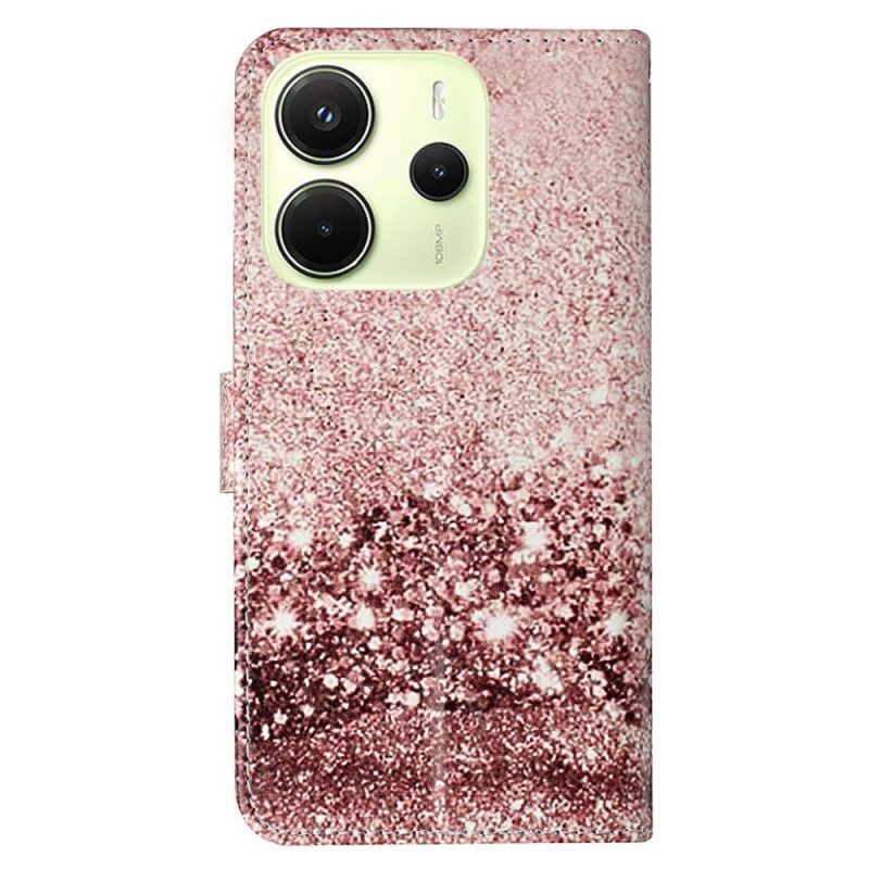 Lederhüllen Xiaomi Redmi Note 14 Pro 4g Handyhülle Rose Goldmarmor