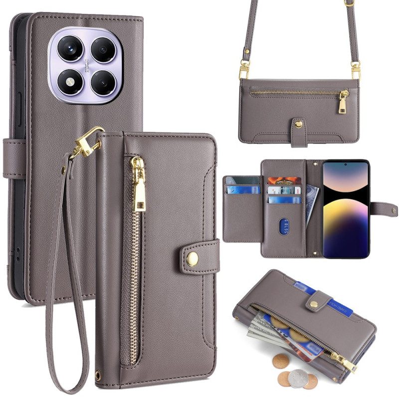 Lederhüllen Xiaomi Redmi Note 14 Pro 4g Handyhülle Schulter- Und Umhängegeldbörse