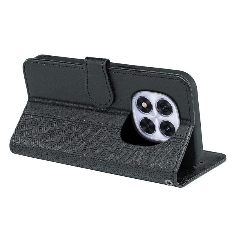 Lederhüllen Xiaomi Redmi Note 14 Pro 4g Handyhülle Würfelbordüre Und Riemen