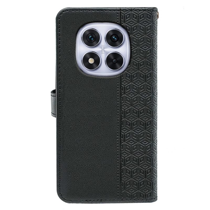 Lederhüllen Xiaomi Redmi Note 14 Pro 4g Handyhülle Würfelbordüre Und Riemen