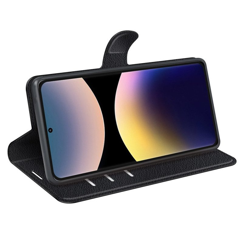 Lederhüllen Xiaomi Redmi Note 14 Pro 4g Klassisches Litschi-kunstleder