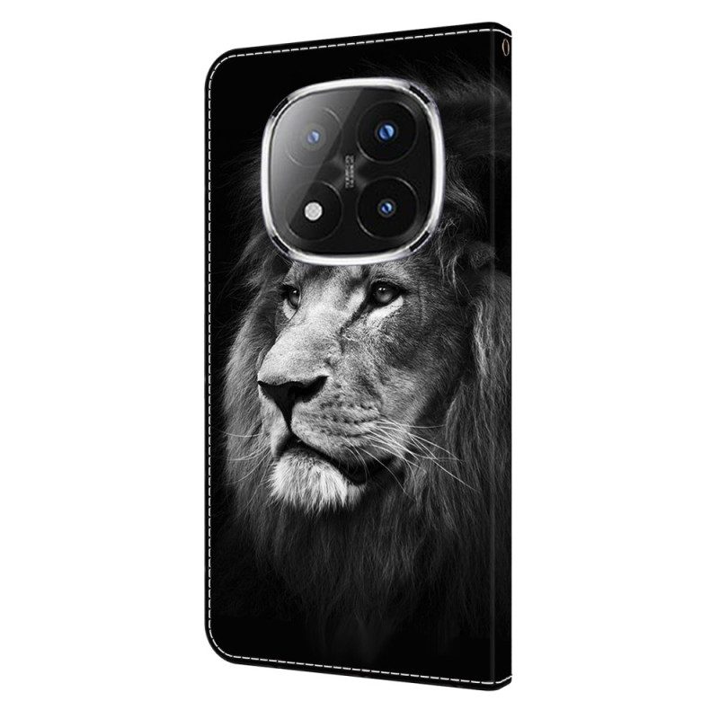 Lederhüllen Xiaomi Redmi Note 14 Pro 4g Löwenmuster