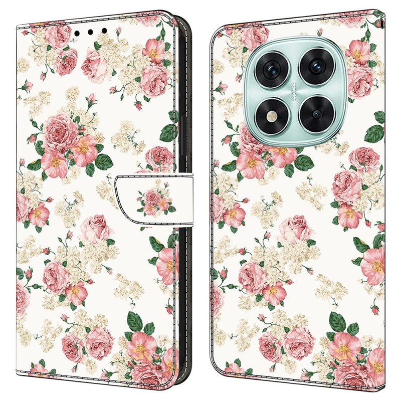 Lederhüllen Xiaomi Redmi Note 14 Pro 4g Pfingstrosen