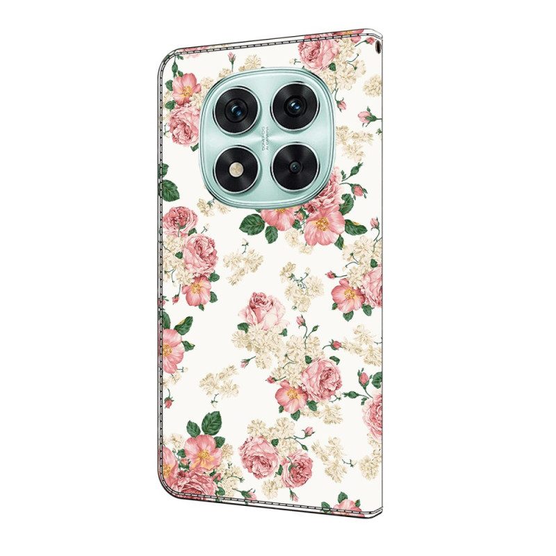 Lederhüllen Xiaomi Redmi Note 14 Pro 4g Pfingstrosen