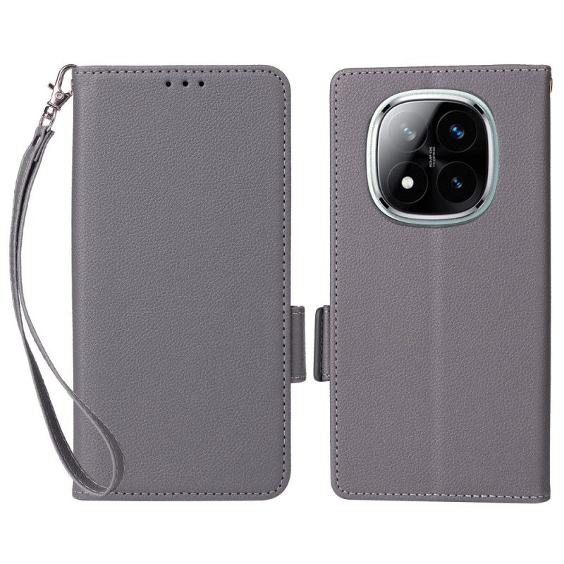 Lederhüllen Xiaomi Redmi Note 14 Pro 4g Riemen Aus Litschi-kunstleder