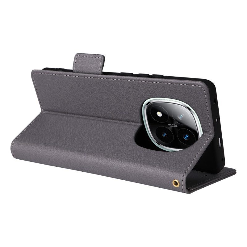 Lederhüllen Xiaomi Redmi Note 14 Pro 4g Riemen Aus Litschi-kunstleder