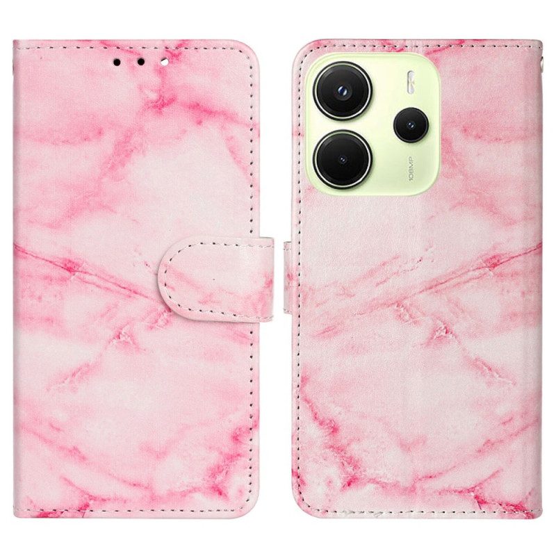Lederhüllen Xiaomi Redmi Note 14 Pro 4g Rosa Marmormuster