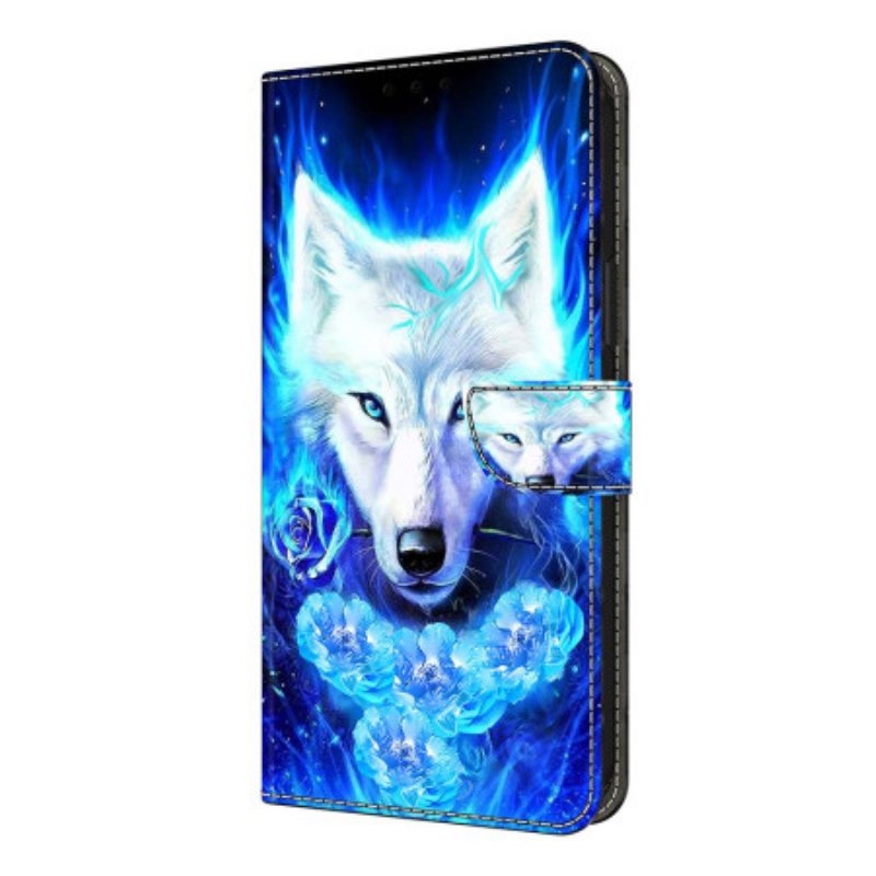 Lederhüllen Xiaomi Redmi Note 14 Pro 4g Weißer Wolf
