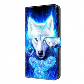 Lederhüllen Xiaomi Redmi Note 14 Pro 4g Weißer Wolf