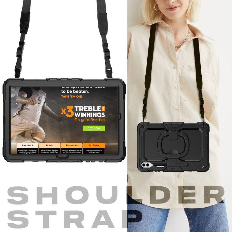 Hülle Für Samsung Galaxy Tab S10 Ultra Premium-schutz Mit Schultergurt