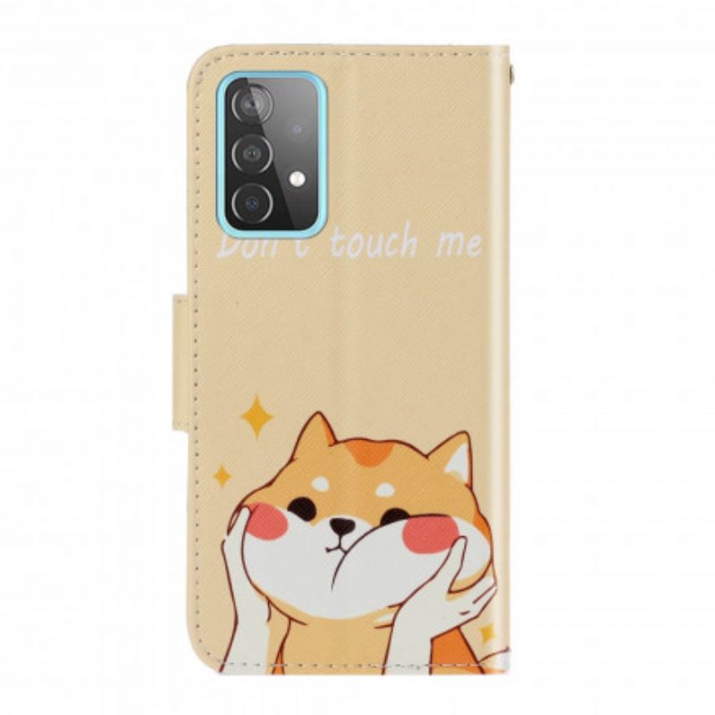 Lederhüllen Für Samsung Galaxy A52 4G / A52 5G / A52s 5G Mit Kordel Katze. Fass Mich Nicht Mit Riemen An