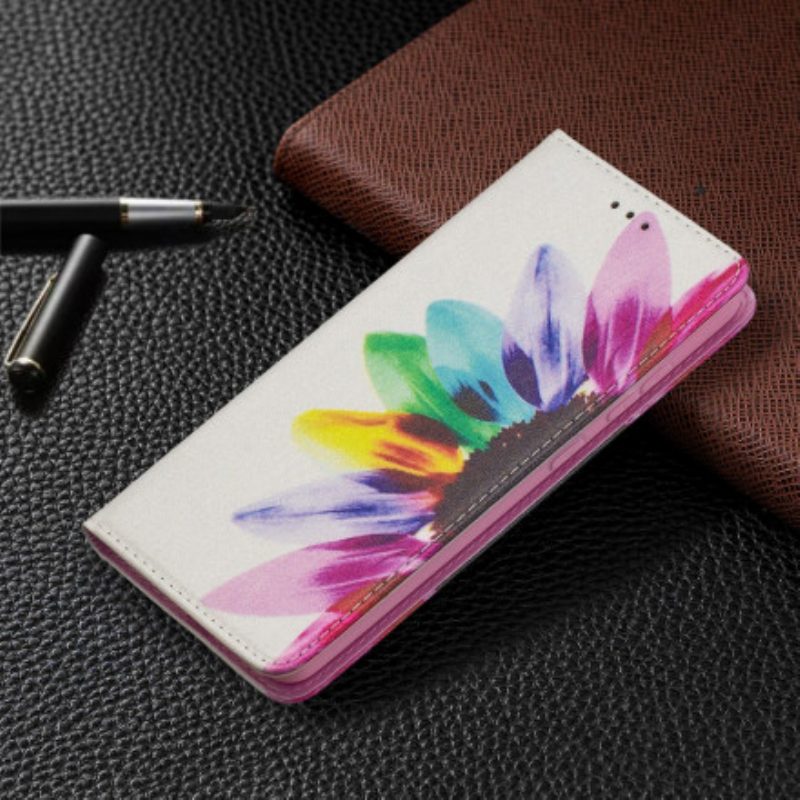 Schutzhülle Für Samsung Galaxy A52 4G / A52 5G / A52s 5G Flip Case Aquarellblume