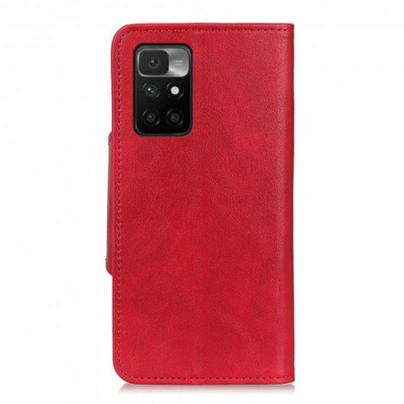 Flip Case Für Xiaomi Redmi 10 Knopf Aus Kunstleder
