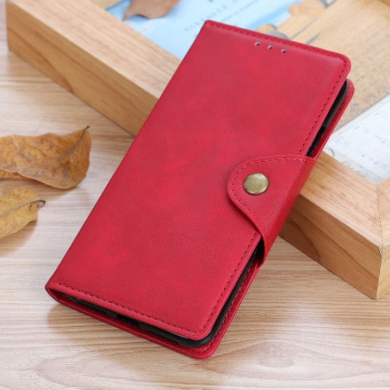 Flip Case Für Xiaomi Redmi 10 Knopf Aus Kunstleder