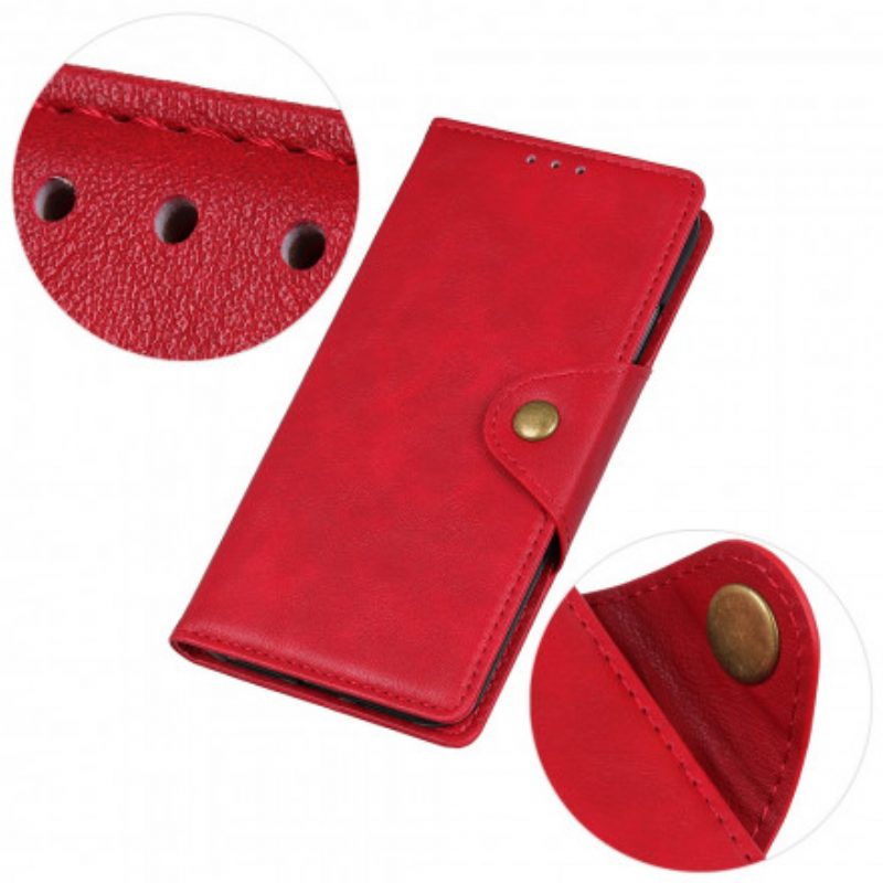 Flip Case Für Xiaomi Redmi 10 Knopf Aus Kunstleder