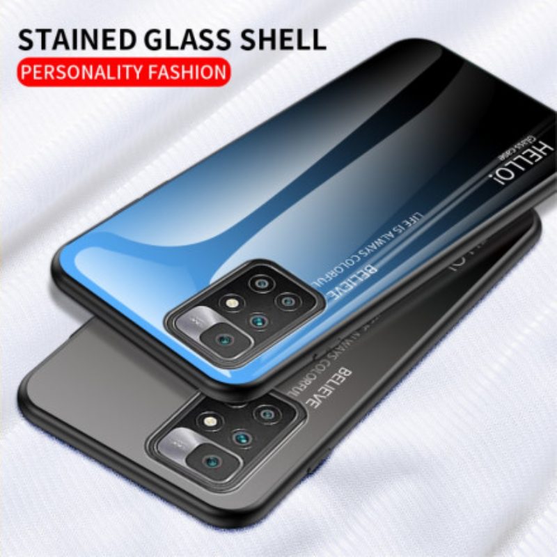 Hülle Für Xiaomi Redmi 10 Gehärtetes Glas Hallo