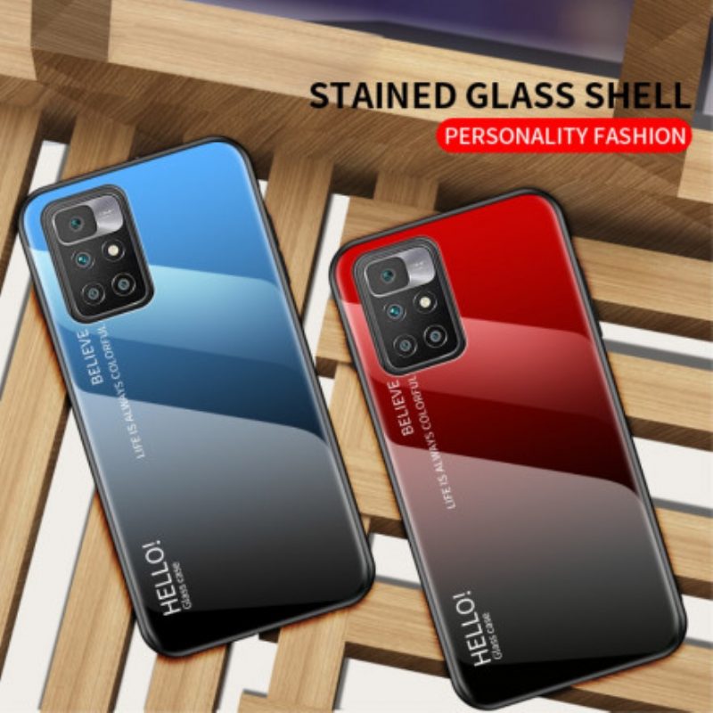 Hülle Für Xiaomi Redmi 10 Gehärtetes Glas Hallo