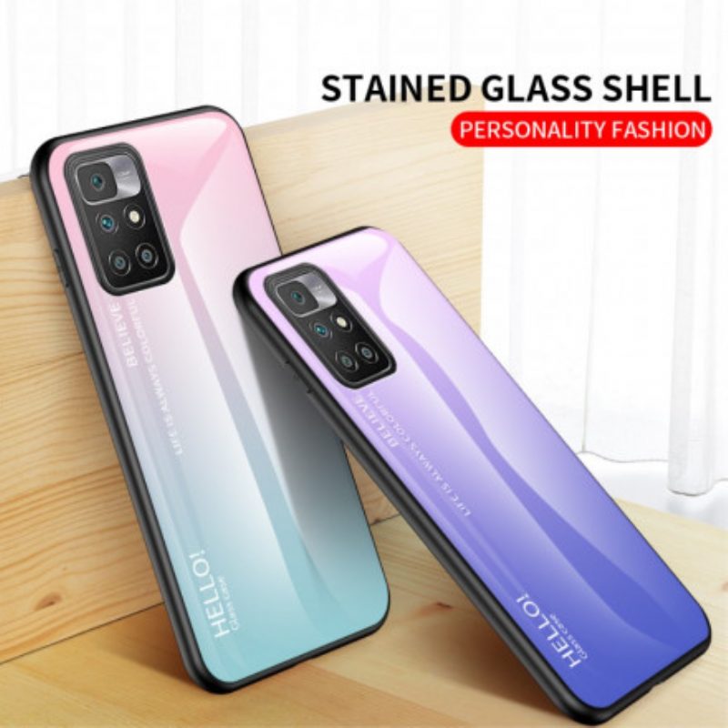 Hülle Für Xiaomi Redmi 10 Gehärtetes Glas Hallo