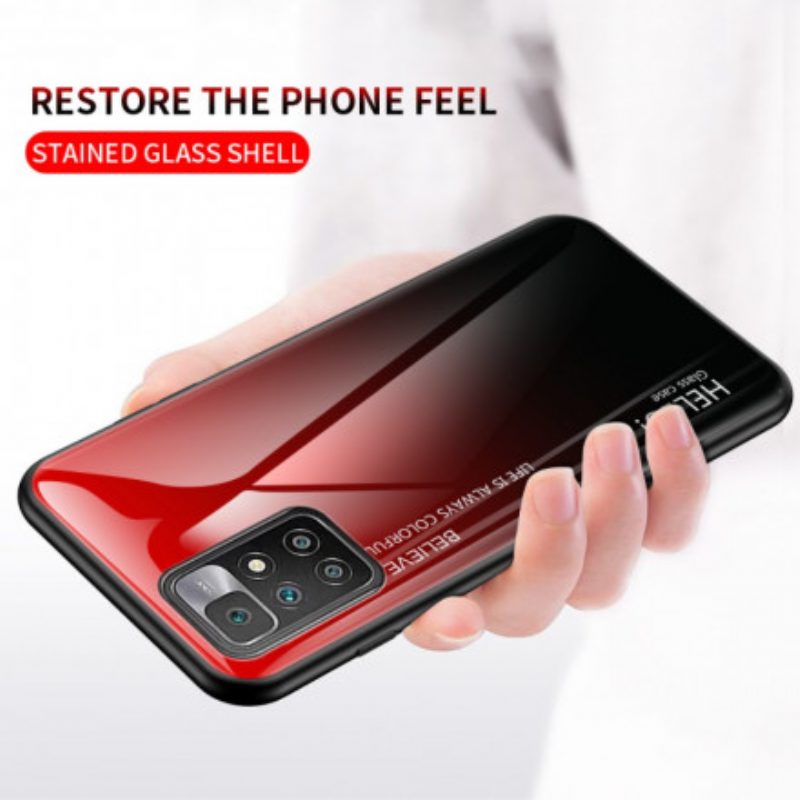 Hülle Für Xiaomi Redmi 10 Gehärtetes Glas Hallo