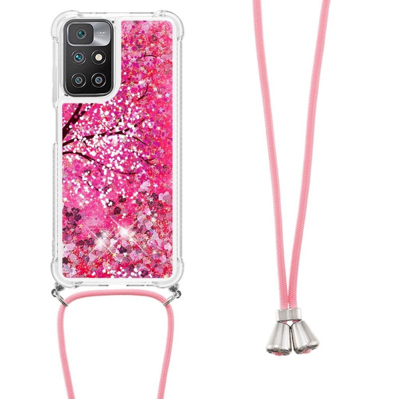 Hülle Für Xiaomi Redmi 10 Mit Kordel Pailletten-kordelzugbaum