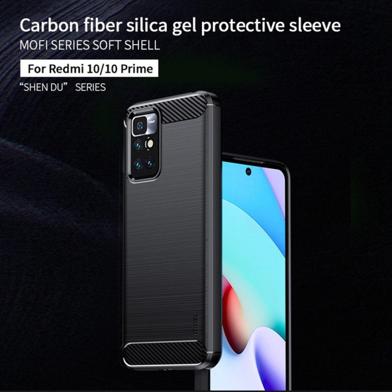Hülle Für Xiaomi Redmi 10 Mofi Gebürstete Kohlefaser