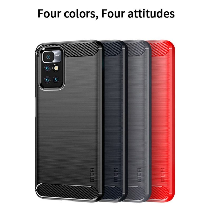 Hülle Für Xiaomi Redmi 10 Mofi Gebürstete Kohlefaser