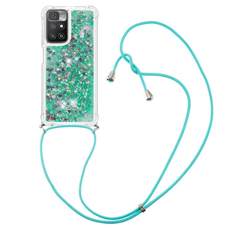 Hülle Für Xiaomi Redmi 10 Pailletten Und Kordelzug