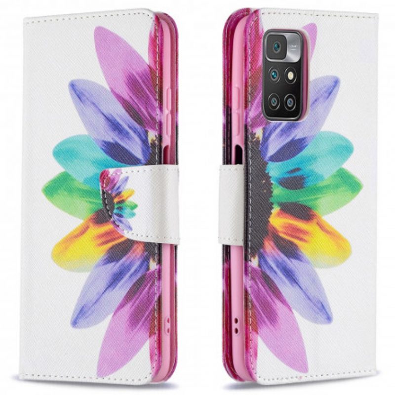 Lederhüllen Für Xiaomi Redmi 10 Aquarellblume