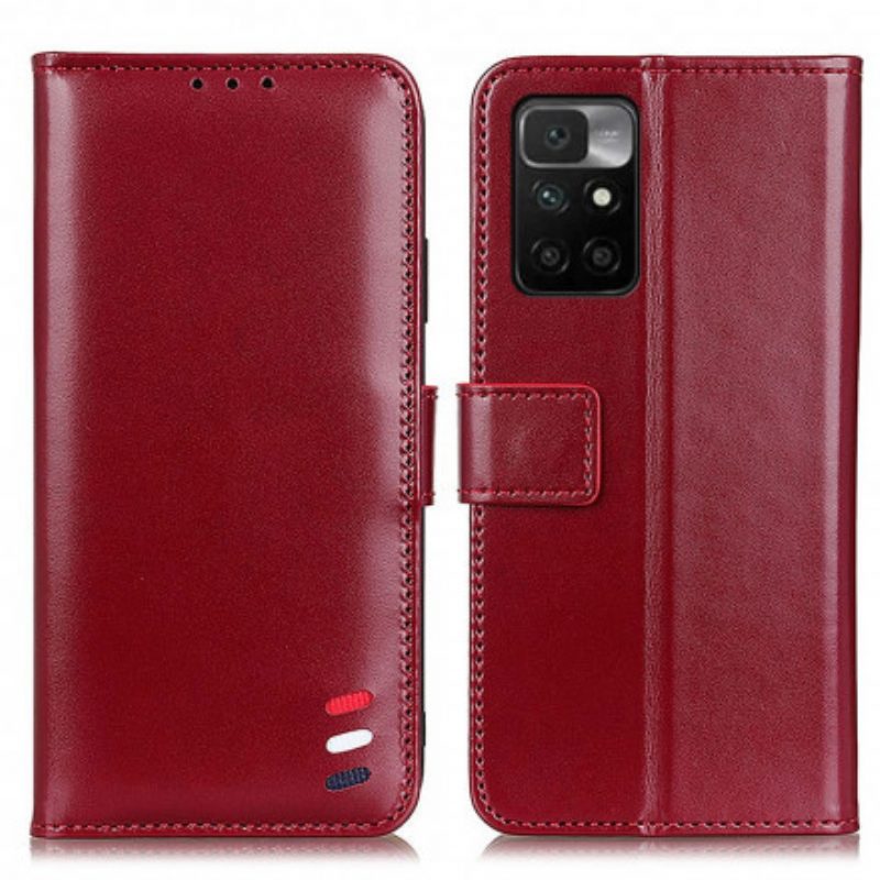 Lederhüllen Für Xiaomi Redmi 10 Dreifarbiger Ledereffekt