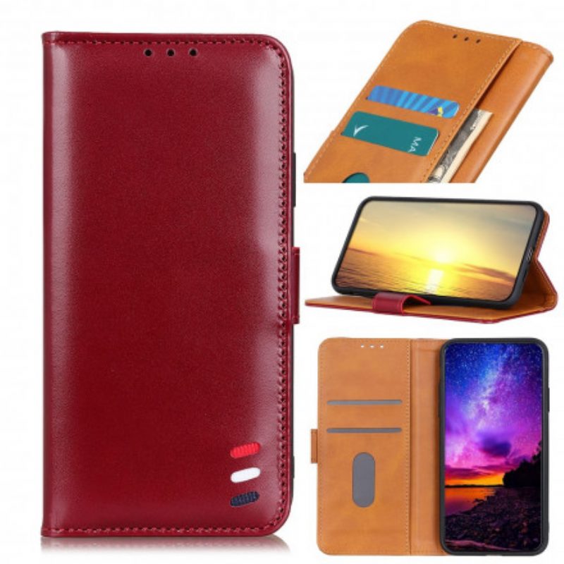 Lederhüllen Für Xiaomi Redmi 10 Dreifarbiger Ledereffekt