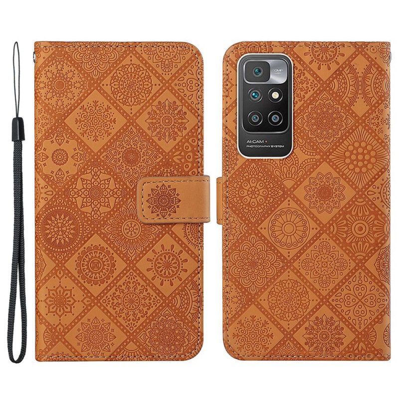 Lederhüllen Für Xiaomi Redmi 10 Gobelinmuster