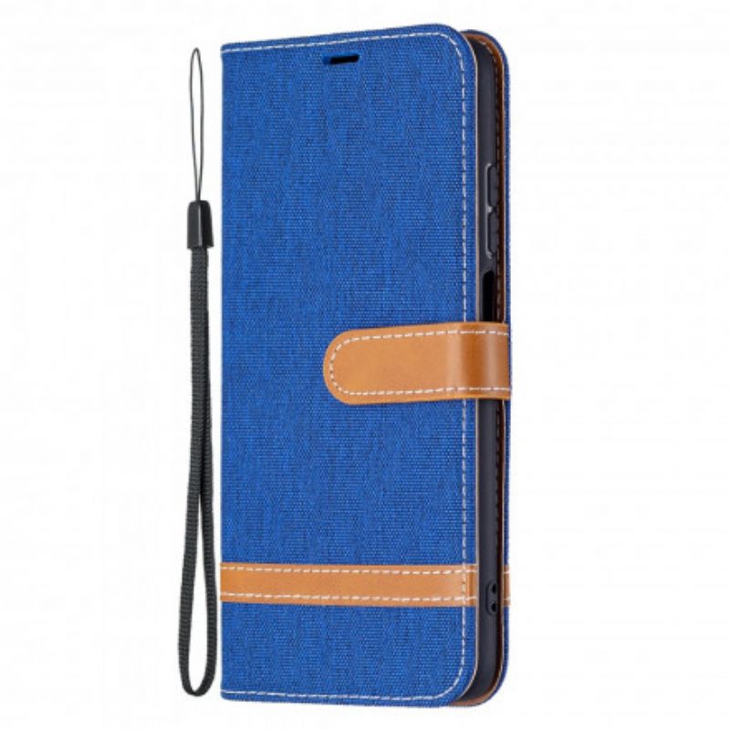 Lederhüllen Für Xiaomi Redmi 10 Mit Kordel Armband In Stoff- Und Lederoptik