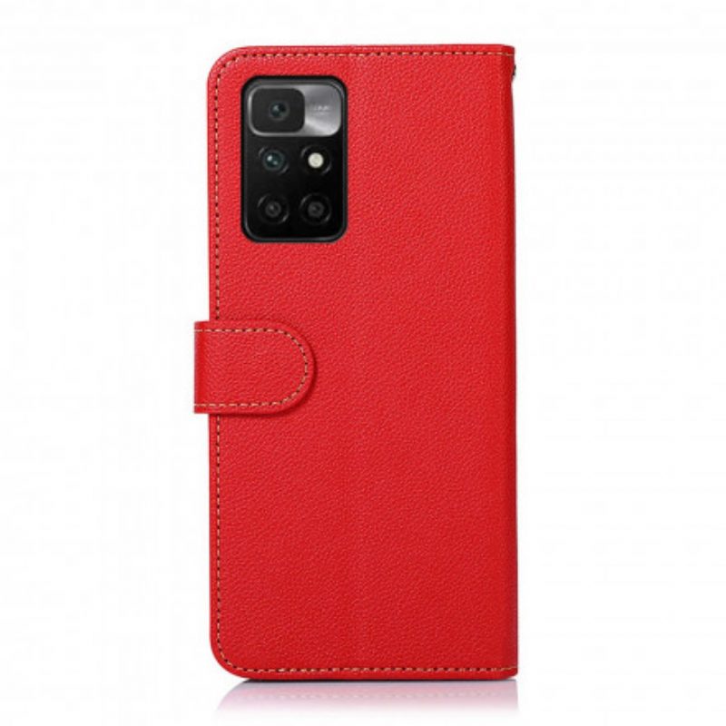 Lederhüllen Für Xiaomi Redmi 10 Rfid-khazneh Im Litschi-stil