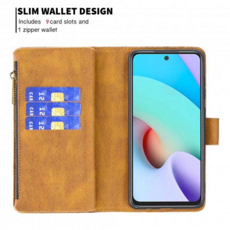 Lederhüllen Für Xiaomi Redmi 10 Schmetterlings-barock-reißverschlusstasche