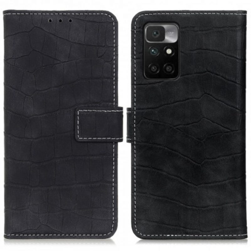 Lederhüllen Für Xiaomi Redmi 10 Vintage-krokodil-haut-stil