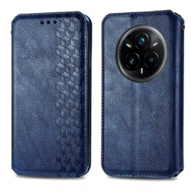 Flip Case Realme 14 Pro 5g Handyhülle Rautenmuster In Wildlederoptik