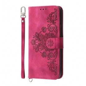 Lederhüllen Realme 14 Pro 5g Blumenspitze Mit Riemen