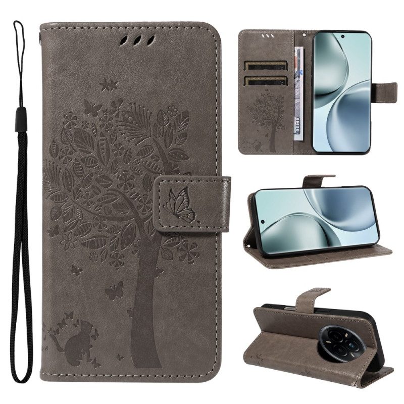 Lederhüllen Realme 14 Pro 5g Handyhülle Baum Und Katze