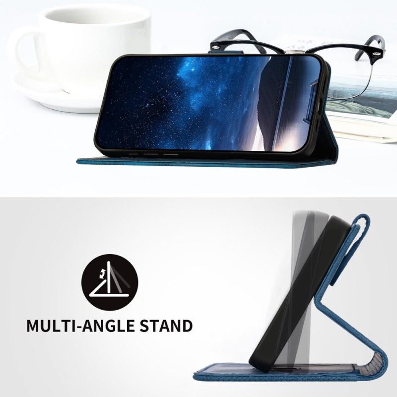 Lederhüllen Realme 14 Pro 5g Handyhülle Geometrische Schmetterlinge Mit Riemen