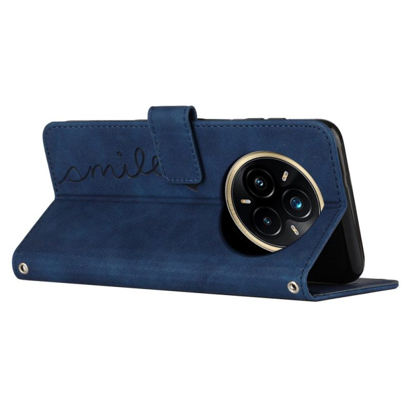 Lederhüllen Realme 14 Pro 5g Handyhülle Lächeln Mit Riemen