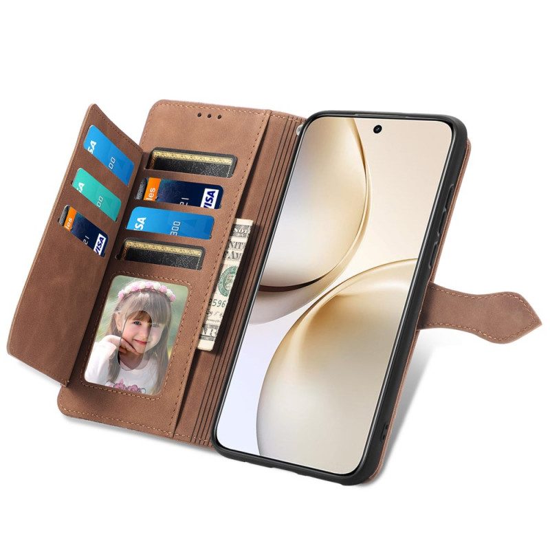 Lederhüllen Realme 14 Pro 5g Handyhülle Wildleder-spitzenoptik Mit Tasche Und Riemen