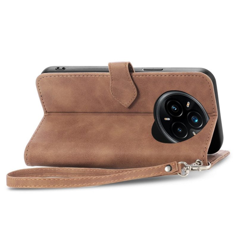 Lederhüllen Realme 14 Pro 5g Handyhülle Wildleder-spitzenoptik Mit Tasche Und Riemen