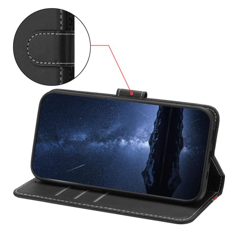 Lederhüllen Realme 14 Pro 5g Zweifarbiger Besatz