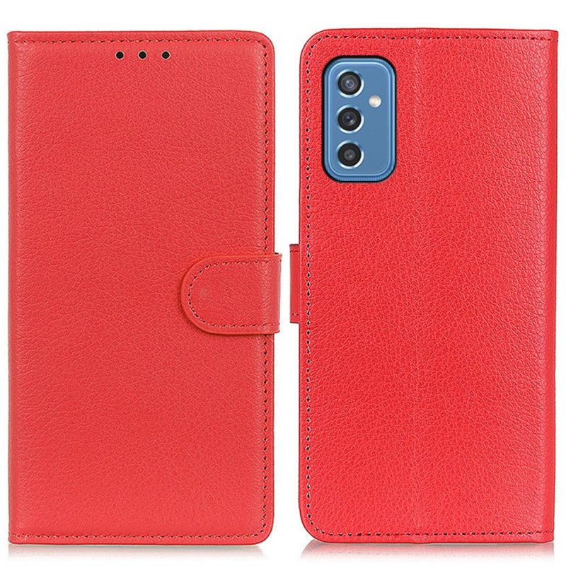 Flip Case Für Samsung Galaxy M52 5G Litschi-textur
